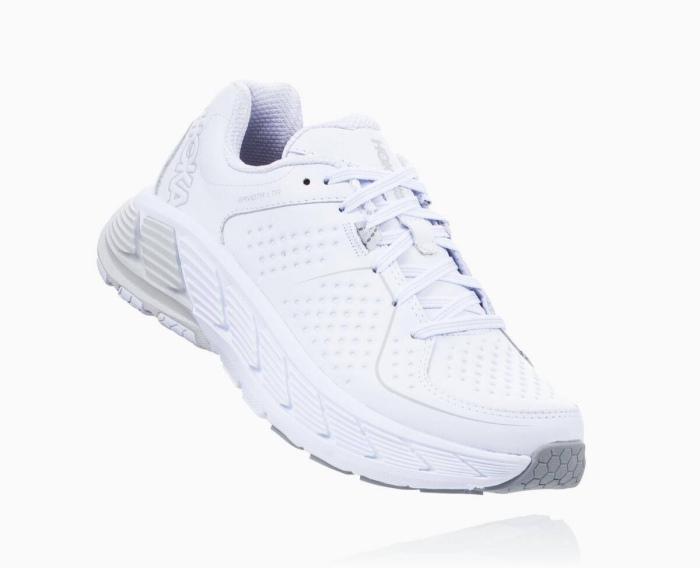 Hoka Gåsko Outlet - HOKA ONE ONE Gaviota Leather Dame Hvite [NO-07KZWO]